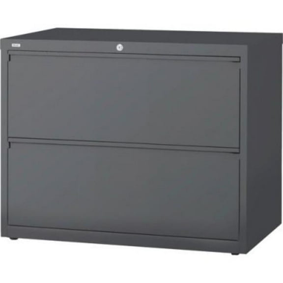 Lorell  36 in. Lateral File - 2-Drawer, Charcoal