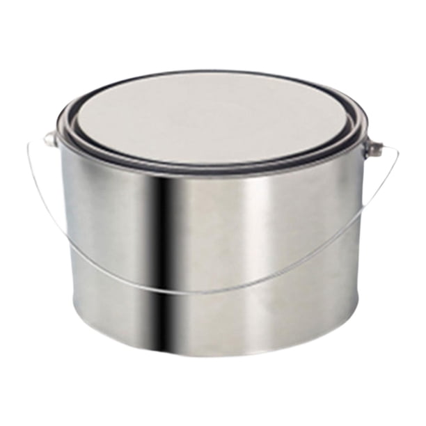 Lata de pintura,Lata de pintura vacía de hierro con tapa portátil,Cubo de pintura de metal con asa para disolventes,Contenedor para almacenar pintura Mejoras para el hogar,Contenedor 2 litros