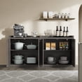 thumbnail image 6 of SICOTAS 33.7"W Sideboard Buffet Cabinet Set of 2, Farmhouse Accent Cabinet with Doors and Adjustable Shelf, Small Modular Storage Cabinet for Entryway, Living Room, Kitchen, Grey Oak, 6 of 12