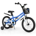 thumbnail image 1 of Costway 18" Kid's Bike with Removable Training Wheels & Basket for 4-8 Years Old  Blue, 1 of 10