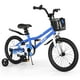 Costway Vélo Enfant 18" avec Roues d'Entraînement Amovibles et Panier pour 4-8 Ans Bleu – image 1 sur 10