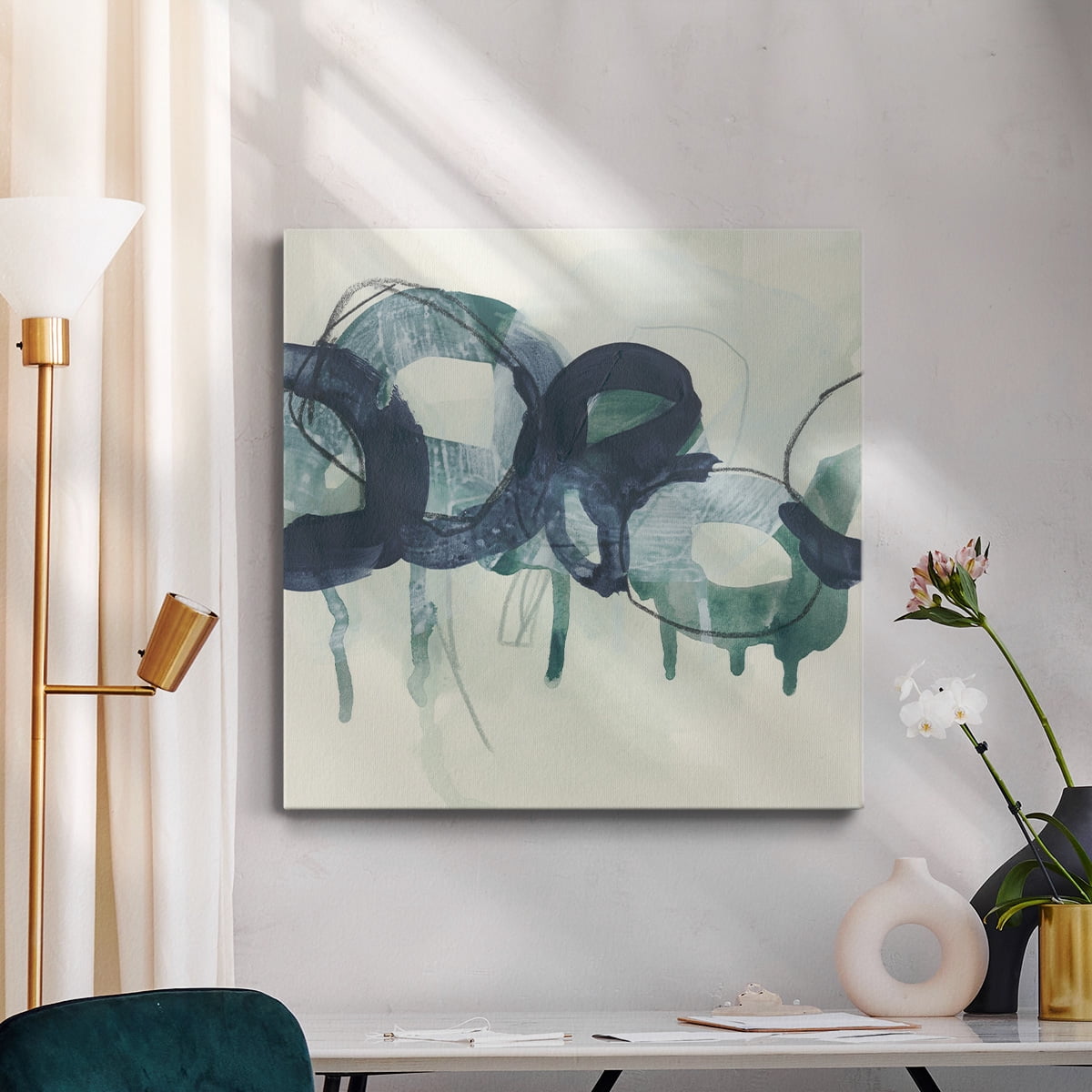 Wexford Home Chainlink Verdigris I-Premium Gallery Wrapped Canvas, 24" x 24" - Ready to Hang