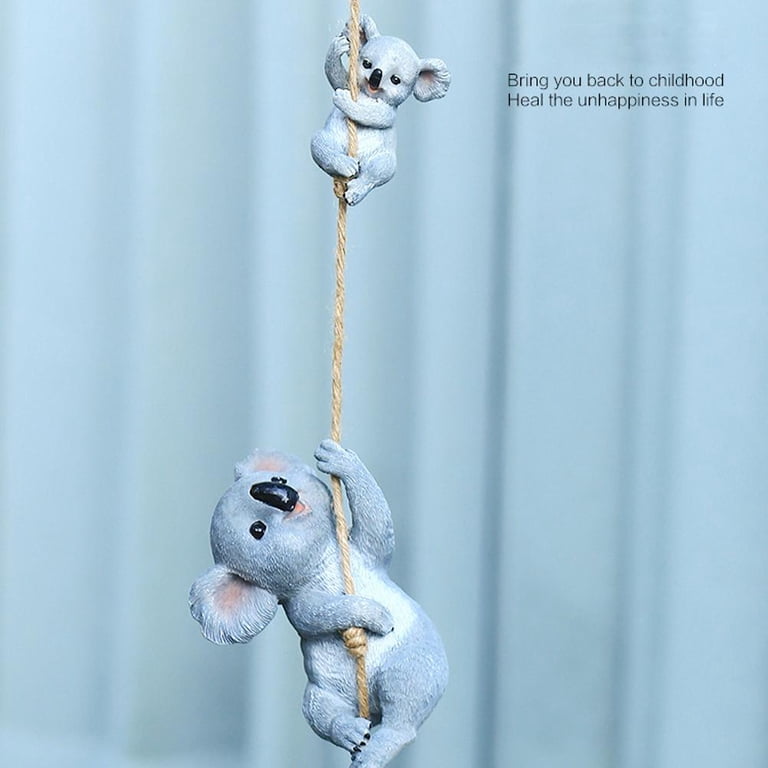 Garden Mile Swinging Koala Bear Animal Resin Garden Statues Outdoor Indoor Tree Hanging Garden Ornaments Home Decorations Novelty Gift Idea for Garden, Lawn, Patio Porch, Weatherproof (23x20