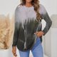 thumbnail image 2 of Camisas Para Mujer, Camisetas de Gran Tamaño, Camiseta de Moda Informal de Manga Larga, Jersey Fruncido Con Cuello Redondo Estampado, Blusa, Tops Odeerbi  ODB136019, 2 of 5