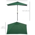 thumbnail image 3 of Outsunny 8ft Half Umbrella Outdoor Balcony Parasol w/ 5 Ribs Green, 3 of 10