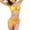 Yellow, variant on Women Bandage Bikini Set Push Up Bra Swimsuit Bathing Suit Swimwear One Strap Bikini Bikini Full Coverage Bottom Set Big Bust Bikini Top Striped Bikini G String Bikini Lifeguard Bikini Women Bikini