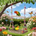 thumbnail image 6 of KOYPTL Wooden Bird Swing for Cockatiels Parrot Perch Hanging Toys Parakeets Birdcage Stands Cage Playground Play Gyms Accessories Colorful Bead Bell Climbing Toy for Lovebirds Conures Budgies, 6 of 7