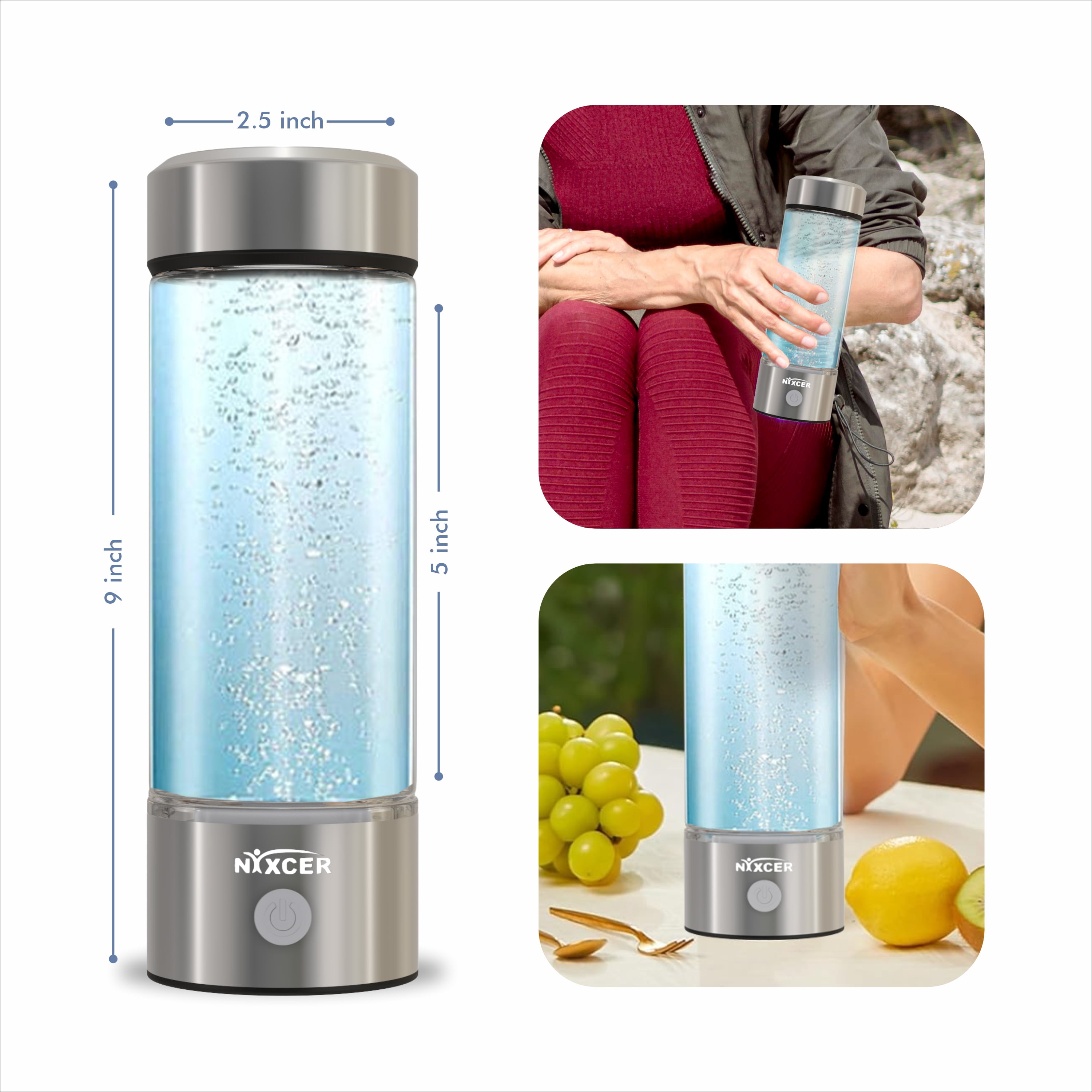 Hydrogen Water Bottle Generator - 3 Min SPE PEM Tech, 2025 Model, 420ML Portable Hydro Water Bottle Machine for Travel, Wellness & Recovery, Ideal for Kids, Men & Women