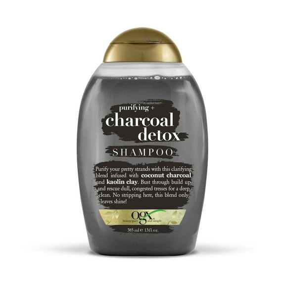 OGX Purifying Charcoal Detox Shampoo for Buildup Removal and Light Nourishment, No Sulfates, 13 Fl Oz