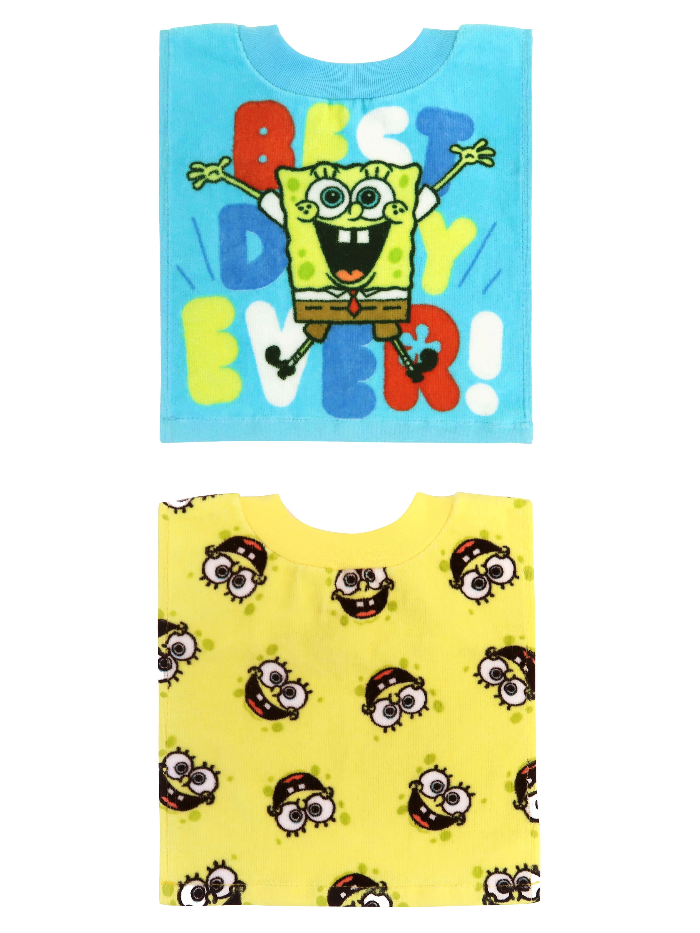 Nickelodeon Sponge Bob Square Pants 2 Pack Infant Pullover Towel Bibs
