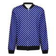 thumbnail image 6 of Holzkary Women's Zip Up Sweatshirts Jackets Long Sleeve Casual Loose Outwear with Pockets Women's Jacket Lightweight Zip Casual Jacket Printed Coat Stand Collar Cropped Coat Blue L, 6 of 9