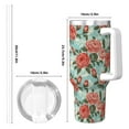 thumbnail image 4 of Salouo Rose Flowers for 40oz Water Bottle with Handle & Flip Straw - Stainless Steel Vacuum Insulated Tumbler-Reusable Travel Coffee Mug- Gifts for Women & Men, 4 of 8