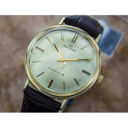 Movado 14K Solid Gold King Matic Swiss Men's Automatic Dress Watch c1960