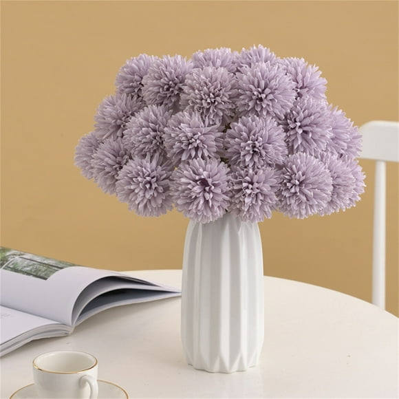 Flores artificiales, flores falsas, flores artificiales, set de regalo para mujer, decoración del hogar con crisantemos artificiales y rosas pegadas individualmente.