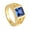 Gold Blue, variant on Men's Stainless Steel Vintage Simple Cross Statement Knight Ring with Square Green Gemstone Promise Engagement Wedding Band Gold Size 13