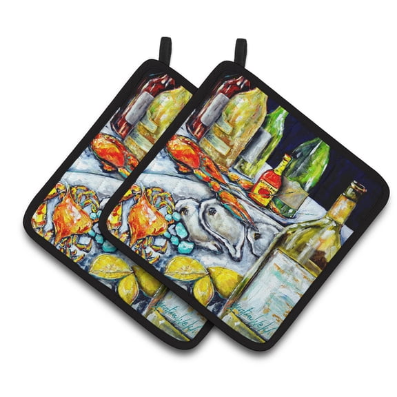 Carolines Treasures MW1349PTHD Sit a Spell Pair of Pot Holders 7.5HX7.5W multicolor