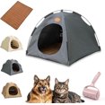 thumbnail image 1 of Breezyden Pet Tent, Breezyden Pop-Up Pet Tent, Portable Hideaway for Cats & Small Dogs, Waterproof, Breathable Mesh, Scratch-Resistant, Fully Washable with Mat (Gray,L (Fits Pets Under 33 Ibs)), 1 of 8