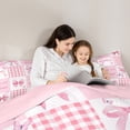 thumbnail image 5 of Erosebridal Cute Bowknot Bedding Sets Full with Comforter,Patchwork Buffalo Duvet Insert,Ribbon Bowtie Butterfly Comforter Sets Full Size For Princess,Microfiber Bedroom Decor Reversible,3-Piece, 5 of 8