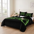thumbnail image 2 of Queen Quilt Set 90''x96'', Green Game Controller Lightweight Bedspread Coverlet Set with 2 Pillow Shams, Modern Art Gaming Handheld Black Breathable All Season Quilt Bedding for Bedroom/Guest Room, 2 of 9