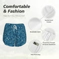 thumbnail image 6 of Lsque Blue Glitter Printed Women's Running Shorts with Liner Pockets,Elastic Quick Dry Workout Athletic Gym Yoga Shorts,Womens High Waist Shorts-Small, 6 of 9