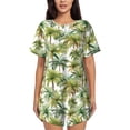 thumbnail image 1 of Balery Green Hawaii Palms Conjunto de Pijama para Mujer con Estampado, Dos Piezas de Manga Corta y Shorts, Ropa de Dormir Suave con Cuello Redondo y Bolsillos-4X-Large, 1 of 6