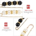 thumbnail image 4 of FRCOLOR Assorted Color Zinc Alloy Pearls Safety Pin Clip Set for Decoration Perfect for Scarves and Clothing 4Pcs, 4 of 5