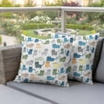 thumbnail image 4 of 2 Pack Outdoor Waterproof Throw Pillow Covers,Cartoon Cat Seamless Decorative Square Pillow Case Patio Pillowcases for Chair Couch Sofa 16x16in, 4 of 9