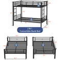thumbnail image 6 of ASINMAK Full-over-Full Bunk Bed for adult, Heavy Duty Metal with Sturdy Guard Rail & 2 Side Ladders, Convertible Bunkbed,No Box Spring Needed - Black, 6 of 8