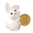 thumbnail image 4 of Escultura de conejo Estatua de conejo de estilo chino, adorno de escritorio, modelo de Animal en miniatura, escultura de estatuilla de pequeño para tienda de , 4,1 cm x 3,7 cm Fanmusic Escultura de conejo, 4 of 7