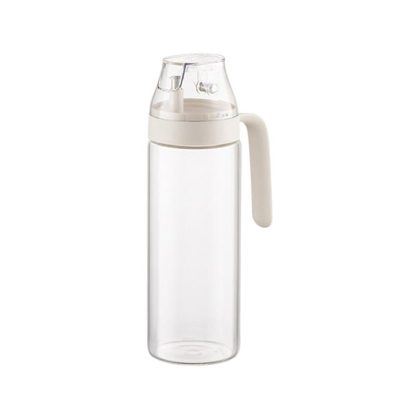 Pisexur Batería de cocina Aceitera de vidrio transparente con apertura automática de tapa y botella a prueba de fugas para cocina y hogar. Tanque de aceite y botella para la cocina del hogar