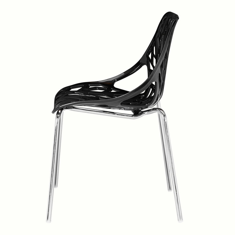 Ktaxon Dining Chairs (Set of 4)  Modern Nest Style Lounge Chairs Kid-Friendly Birch Chairs, Stackable Modern Chair Black