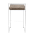 thumbnail image 5 of Contemporary Home Living Set of 2 White and Brown Fabric Stacker Counter Stool - 31", 5 of 5