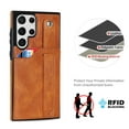 thumbnail image 6 of Dteck for Samsung Galaxy S21 Ultra Wallet Card Case, Shockproof Premium PU Leather Soft TPU Business Cover with Wrist Strap Kickstand Flip Stand Protection Case, khaki, 6 of 7