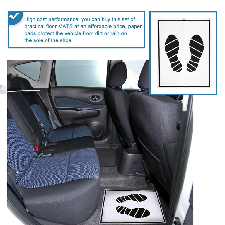60pcs Disposable Car Foot Mats Floor Protection Paper Mats Auto Portable  Paper Floor Mats 