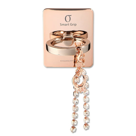 Cell Phone Finger Ring Holder & Grip with Luxury Oktant Crystal Universal Kickstand with 360° Rotation and 180° Flip Compatible with Most Smartphones (Ring Rose Gold)