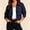 Navy, variant on Women's Military Safari Cropped Jackets Button Down Lightweight Oversized Utility Anorak Coat with Pockets Black XL(XL)