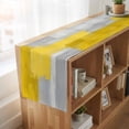 thumbnail image 6 of Yellow Abstract Burlap Cotton Table Runner 18x72 Inches Long, Grey Geometric Oil Painting Vintage Gradient Farmhouse Table Runners, Outdoor Dining Tablecloths Decor for Baby Shower/Party/Wedding, 6 of 8