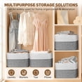 thumbnail image 4 of XUEYU 3 Pack Woven Baskets , 11"x11"x9" Cotton Rope Baskets, 18L Blanket Baskets for Storage, Cube Bin Square Shelves Organizer, Toy Basket or Storage Bins for Living Room, Baby Nursery(Gray&White), 4 of 7