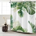thumbnail image 2 of Tropical Plants Shower Curtain, Green Botanical Palms Monstera Leaf Gold Banana Leaves Bathroom Curtain Home Decor Waterproof Fabric Machine Washable with 12 Hooks, 2 of 6