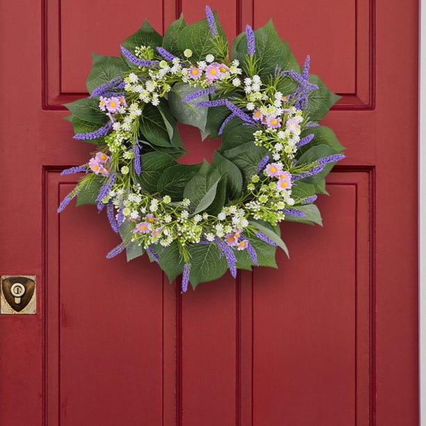 Couronne ronde de fleurs d'eucalyptus artificielles, faite à la main, écologique