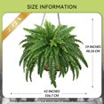 thumbnail image 2 of Richeerca Artificial Boston Ferns, 45IN Faux Ferns Artificial Plants, 2 Large Fake Bush Plants with 59 Fronds for Outdoors Patio Hanging Planter Hotel Lobby Home Decor C95, 2 of 3