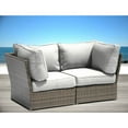 thumbnail image 5 of Living Source International 66" Wicker / Rattan Outdoor Loveseat in Brown/Gray, 5 of 5