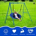 thumbnail image 7 of 440lbs Swing Set-43" Saucer Tree Swing&71" High A Frame Swing Stand Heavy Duty,All Weather Resistance,Durable&Sturdy Textiline &Powder-Coated Tubes,Suit Kids Backyard Outdoor, 7 of 7