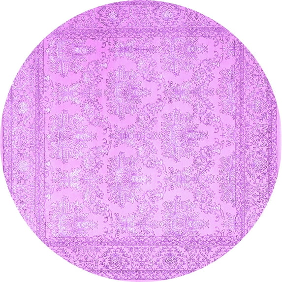 Ahgly Company Indoor Round Persian Purple Traditional Area Rugs, 5' Round