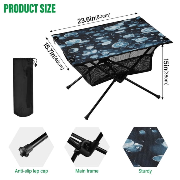 BZSMCE Camping Tables Simple Folding Table Glistening Bunch Pattern Size:23.6*15.7in