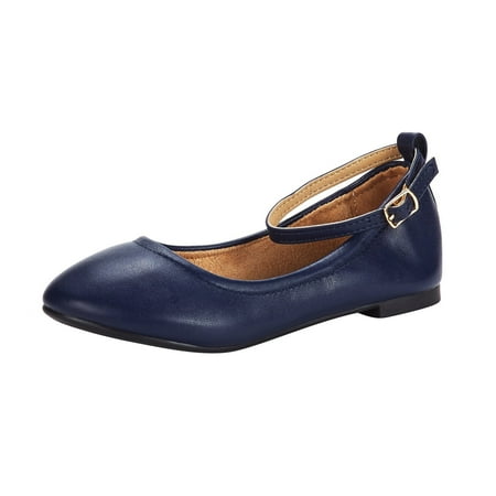

Dream Pairs Kids Girls Mary Jane Shoes Ankle Strap Flat Shoes Casual Dress Wedding Shoes Sole-Fina-K Navy Size 6