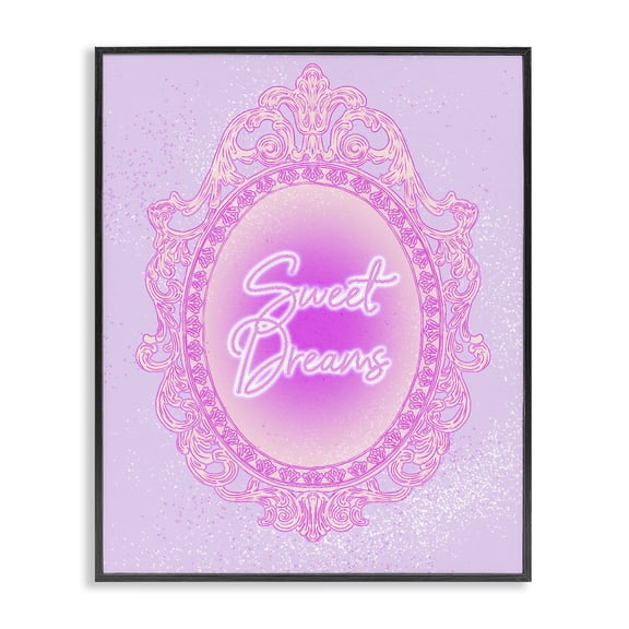 Stupell Industries Art Deco Sweet Dreams Ornate Mirror Black Framed Giclee Art, 11 x 14, by Ziwei Li