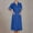 Blue, variant on Yteetum Women's Scrub Dresses Solid Color Double Pocket Split Button Patchwork Lapel Caregiver Nursing Dress Nurse Work Midi Dress Uniform