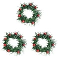 thumbnail image 1 of 3 Pcs Anneaux de Bougie Baies Rouges Artificielles Couronne Aiguille de Pin Mini Couronnes de Noël Baies Rouges Artificielles pour Décoration de Mariage Fête de Noël, 1 of 3