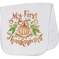 thumbnail image 2 of Inktastic My 1st Thanksgiving Pumpkin Vegetables in Orange and Green Baby Burp Cloth, 2 of 3